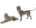 TWO VIENNESE POLYCHROMED BRONZE FIGURES OF DOGS