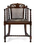 A Victorian Walnut Open Armchair