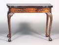 GEORGE III STYLE FOLD OVER TOP MAHOGANY TABLE