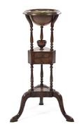 A Georgian Style Walnut Wig Stand