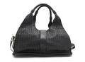 A Bottega Veneta Black Leather Woven Bag