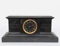 ETCHED BLACK MARBLE MANTEL CLOCK