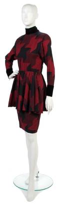 A Christian Dior Black and Red Wool Dress