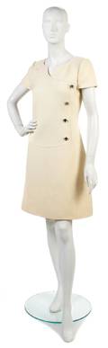 A Courreges Cream Wool Dress