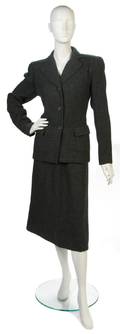 A Molyneux Green Wool Skirt Suit