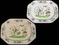 TWO LARGE SPODE CERAMIC OCTAGONAL TRAYS