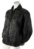 A Gianni Versace Black Studded Leather Motorcycle Jacket
