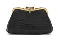 A Black Baby Crocodile Evening Bag