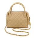 A Chanel Tan Quilted Caviar Leather Bag