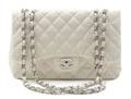 A Chanel White Perforated Quilted Leather Bag