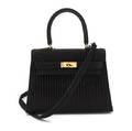 An Hermes Black Pleated Mini Kelly
