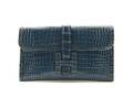 An Hermes Blue Crocodile H Portfolio Clutch