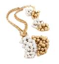 A Hattie Carnegie Goldtone and White Beaded Necklace