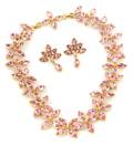 A Monet Pink Floral Crystal Necklace