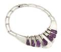 A Taxco Sterling Silver and Amethyst Necklace