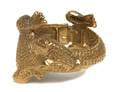 A Kenneth Jay Lane Goldtone Alligator Hinge Bracelet Watch