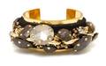 An Yves Saint Laurent Felt and Gold Beaded Cuff