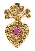 A Christian Lacroix Goldtone Heart Brooch