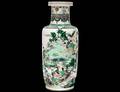 GOOD FAMILLE VERTE PORCELAIN ROULEAU VASE