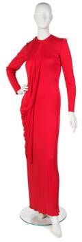 A Bill Blass Red Silk Evening Ensemble