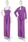A Bill Blass Purple Silk Evening Jump Suit