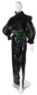 A Bill Blass Black Silk and Sequin Evening Ensemble