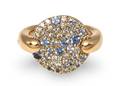 An 18 Karat Yellow Gold Diamond and Blue Sapphire Ring Pomellato