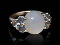 An 18 Karat Yellow Gold Moonstone and Aquamarine Ring Pomellato