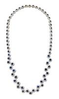 An 18 Karat White Gold Sapphire and Diamond Necklace