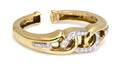 An 18 Karat Yellow Gold Platinum and Diamond Cuff Bracelet