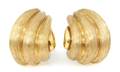 A Pair of 18 Karat Yellow Gold Textured Finish Fluted Earclips