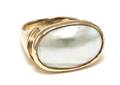 A 14 Karat Yellow Gold and Mabe Pearl Ring