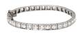 An Art Deco Platinum and Diamond Line Bracelet