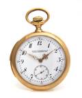An 18 Karat Yellow Gold Open Face Five Minute Repeating Pocket Watch Patek Philippe Circa 1908