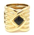 An 18 Karat Yellow Gold and Onyx Bangle Bracelet Italian