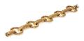 A 14 Karat Yellow Gold Textured Bamboo Motif Link Bracelet