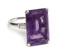A Platinum Amethyst and Diamond Ring