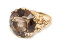 A 14 Karat Yellow Gold and Smoky Quartz Ring