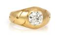 A 14 Karat Yellow Gold and Diamond Ring