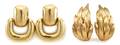 Two Pairs of 14 Karat Yellow Gold Earclips