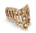 A 14 Karat Yellow Gold and Diamond Asymmetric Ring