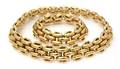 A Matching 18 Karat Yellow Gold Fashion Link Necklace and Bracelet