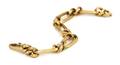 A 14 Karat Yellow Gold Hollow Oval and Twisted Rope Texture Bracelet