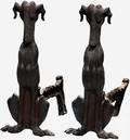 487 Pair Fire Dogs Andirons in Cast Iron