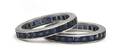 A Pair of Platinum and Sapphire Eternity Bands