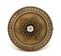 A Victorian Gold Filled and Diamond Circular Circular Mourning Brooch