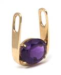 A 14 Karat Yellow Gold and Amethyst Slide Pendant