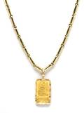 A 14 Karat Yellow Gold Tube Link Chain and Swiss 1 Gram Gold Bar