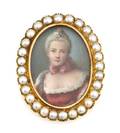 A Victorian Yellow Gold Pearl and Miniature Portrait BroochPendant