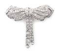 An Art Deco Platinum and Diamond Bow Brooch